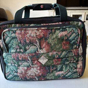 Vintage Atlantic Tapestry Expandable Floral Pattern Weekender Travel Bag